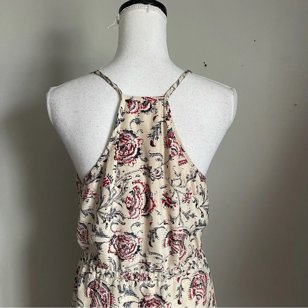 MADEWELL | Beige Floral Print Silk Sleeveless Dress Sz 8 - Picture 6 of 11